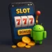 Ilustrasi 3D aplikasi slot Android dengan bonus besar dan visual modern.
