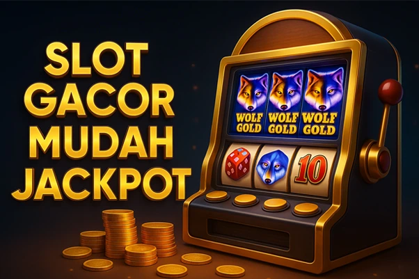 Slot Gacor Mudah Jackpot 3D – Ilustrasi digital slot online dengan simbol jackpot besar dan nuansa euforia kemenangan.